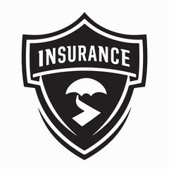 Medical Life Insurance Logo in Shield Shape Vector isolated on white background