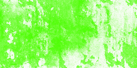 Bright neon green grunge texture with white distressed paint splatters and rough surface effect background
