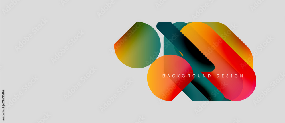 Aufkleber abstract colorful shapes overlap, creating dynamic visual effect. gradient hues blend, forming moder