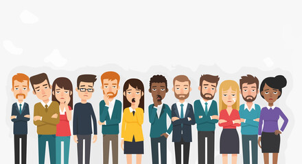 Obraz premium Disappointed Employees Depicting Unhappy Work Environment And Bad Mood