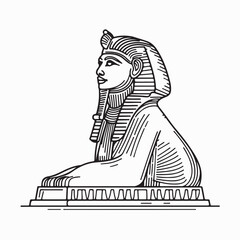 Simple Egyptian sphinx statue logo vector design icon symbol illustration