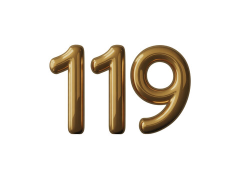 Stunning golden number 119 balloons create an elegant and celebratory visual perfect for anniversaries, birthdays, graduations, or marking significant achievements with a touch of luxury and joy