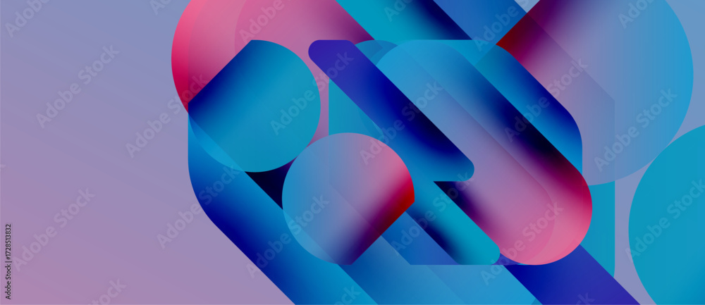 Aufkleber abstract composition featuring overlapping colorful shapes. smooth gradients create dynamic visual e