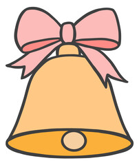 christmas bells with red ribbon