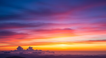 Colorful sunrise over cloudscape