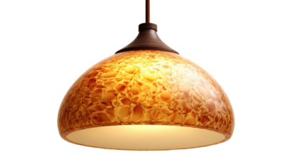 Hanging lamp, amber, round shade