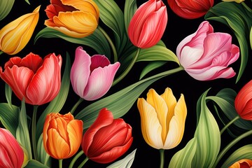 Obraz premium Pattern of flowers on light background