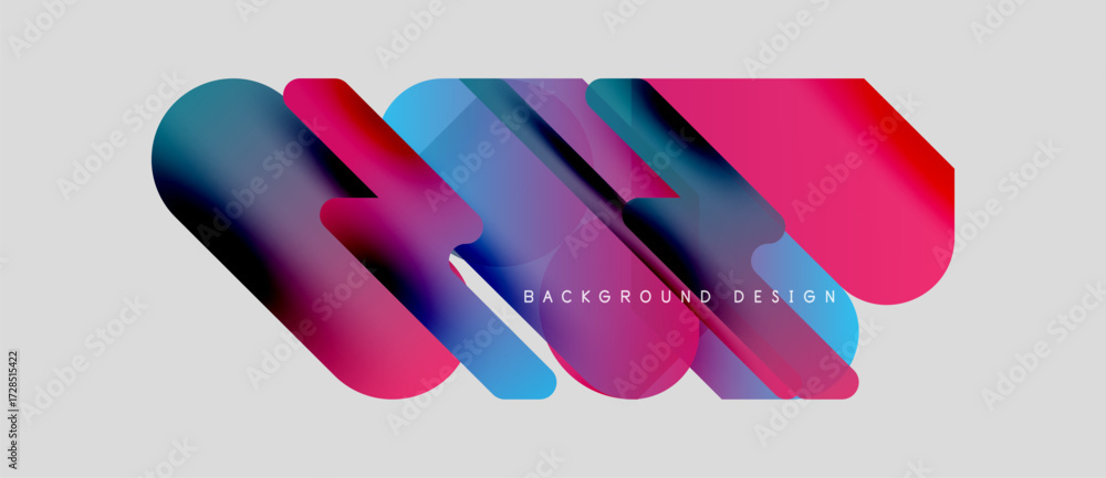 Aufkleber abstract colorful ribbons overlap creating dynamic visual effect. modern design element suitable for