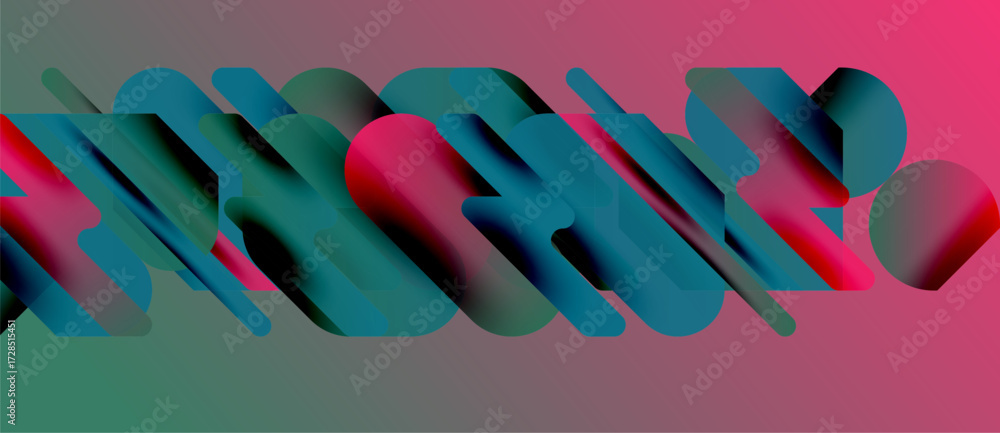 Aufkleber abstract composition. layered ribbons create dynamic visual effect. colors blend, forming gradient t