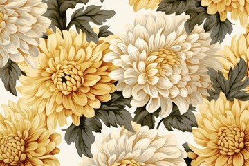 Pattern of flowers on light background