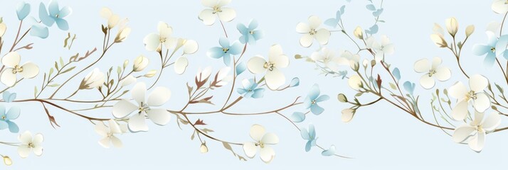 Pattern of flowers on light background