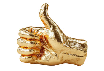 Golden thumb up hand gesture