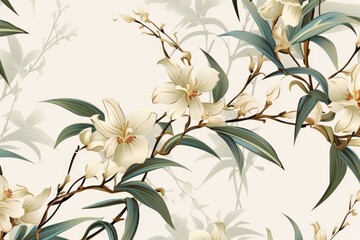 Pattern of flowers on light background