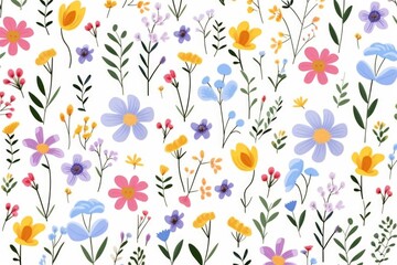 Pattern of flowers on light background