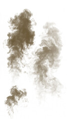 PNG of dark brown pollution smoke with dust, sand, and soil particles. Features a mist cloud with soft edges, ideal for environmental, industrial, and atmospheric designs