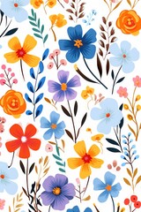 Pattern of flowers on light background