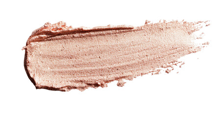 Peachy, glittery makeup smear on transparent background