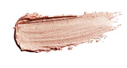 Peachy, glittery makeup smear on transparent background