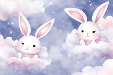 Children's pattern with clouds