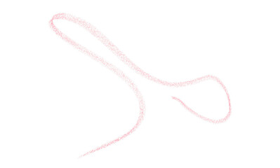 Hand drawn pink pencil lines, circles, stripes and squiggly lines on transparent background.