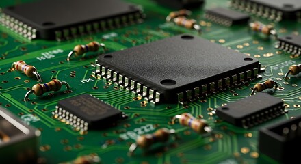 Obraz premium Closeup circuit board components