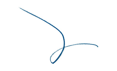 Fototapeta premium Hand drawn blue pencil lines, circles, stripes and squiggly lines on transparent background.