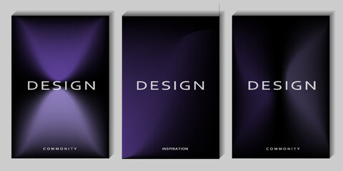 Modern gradient poster background vector set. Minimalist style cover template with vibrant perspective 3d geometric prism shapes collection. Ideal design for social media, cover, banner, flyer.