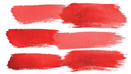 Three horizontal red watercolor brushstrokes
