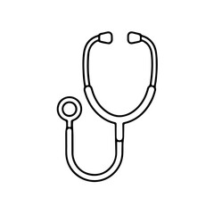 Medical Stethoscope Outline Vector Icon