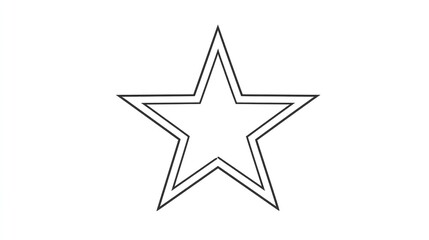 Obraz premium Simple outlined five-pointed star, bordered by a slightly smaller star outline
