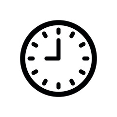 Minimalist Round Clock Vector Icon