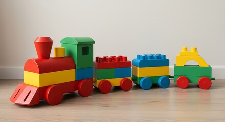 Colorful toy train blocks