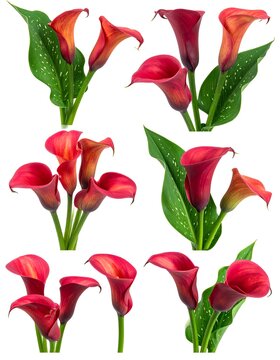 Close-up of red calla lilies