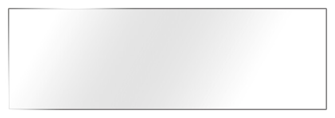A clean reflective square mirror surface showing a soft bright and subtle white light reflection