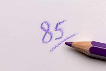 A low score written with a colored pencil.
