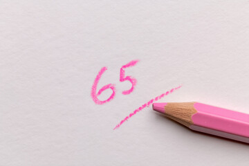 A low score written with a colored pencil.