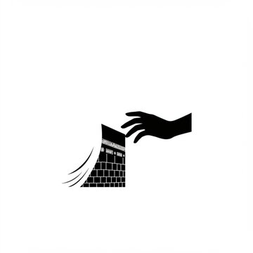 black hand reaching kaaba clip art preview