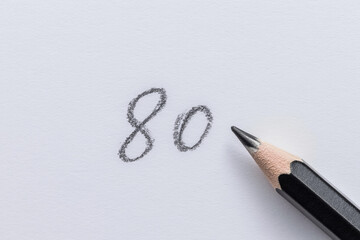 A low score written with a colored pencil.