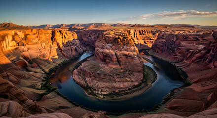 Breathtaking sunset over horseshoe bend arizona landscape photography natural wonders aerial view scenic beauty