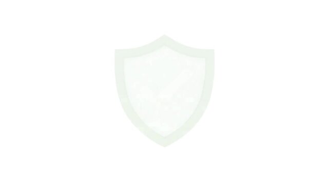 White Background Animation of Shield Security Icon With Green Inner Shield White Checkmark and Smooth Fade in and Out for Modern Secure Confirmation and Safety Visual Design Projects