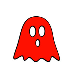 3d red ghost icon on a White Background. Ghost vector icon, Emotion Variation. Simple flat style design elements. Creepy horror images.