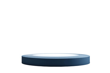 Empty, circular, light-gray podium on black background.  3D rendering
