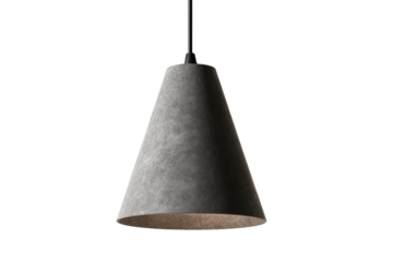 A textured, cone-shaped pendant light
