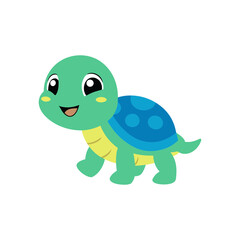 A Cute green turtle character