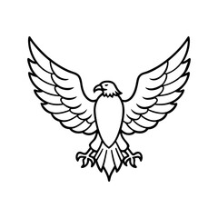 Majestic eagle spreading wings emblem silhouette