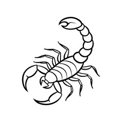Simple scorpion outline drawing insect art