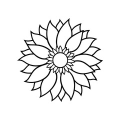 Fototapeta premium Simple line art flower bloom petal design