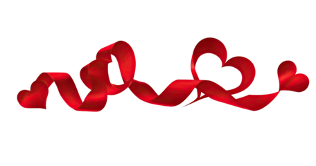 Red ribbon design with hearts