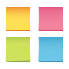 Four colorful sticky notes arranged in a grid