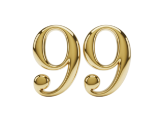 Celebrate a golden anniversary with shimmering ninety-nine number, perfect for milestone events, opulent design themes, lucky promotions, and luxurious marketing campaigns